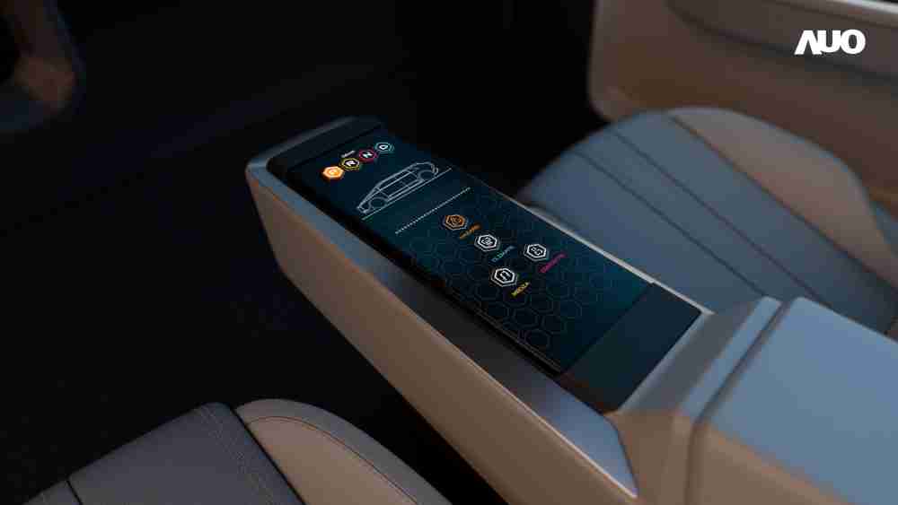 赏金国际以人性化设计打造多变形态中控显示(Morphing Center Control)，，不使用时仅平面显示信息，，，进行操作时，，，，显示器则会动态隆起，，，转变成3D实体按钮，，，并有触觉回馈，，，，展示人机互动新体验